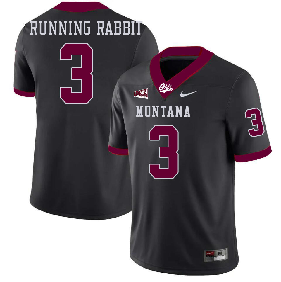 Montana Grizzlies #3 Tommy Running Rabbit College Football Jerseys Stitched Sale-Black